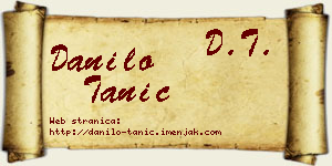Danilo Tanić vizit kartica